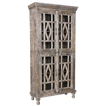 Bengal Manor Mango Wood Grey Wash 4 Door Cabinet